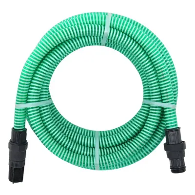 vidaXL Suction Hose Garden Hose Pipe with PVC Connectors Green 1" m PVC