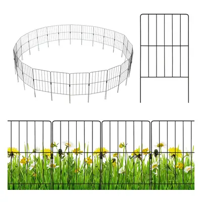 25 Pack Decorative Garden Fence Rustproof Metal Folding Animal Barrier