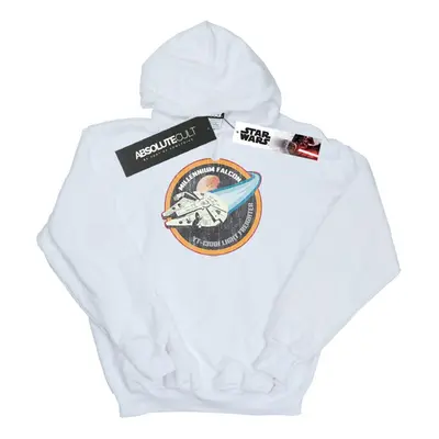 (5-6 Years, White) Star Wars Boys Millennium Falcon Badge Hoodie