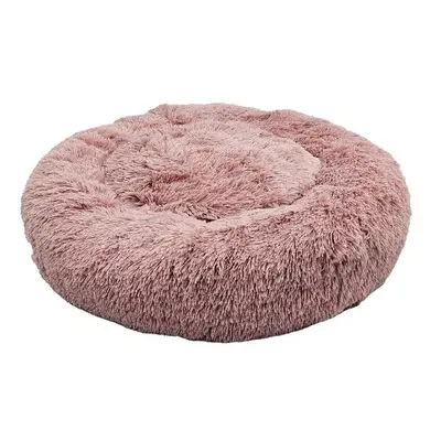 (Medium - 70cm, Pink) HugglePets Anti-Anxiety Donut Dog Bed