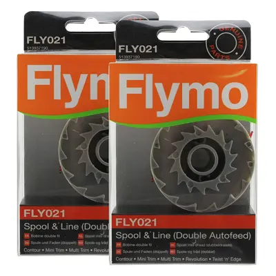 Flymo Genuine Power Trim 700 Strimmer Spool & Line Double Autofeed (Pack of 2, FLY021)