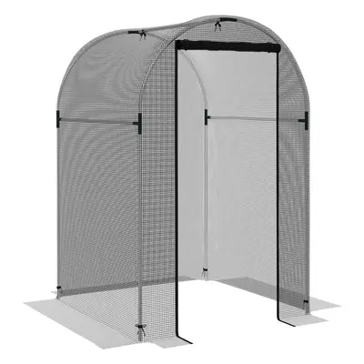 Outsunny Fruit Cage, Plant Protection Tent, 1.2 x 1.2 x 1.9m, Black