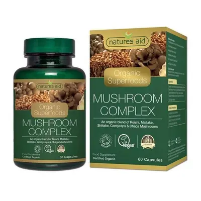 Natures Aid Organic Superfoods Mushroom Complex 60's Capsules