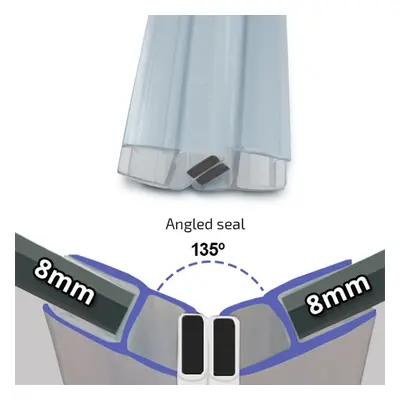 Clear Magnetic Shower Enclosure Seal 8mm x 2000mm