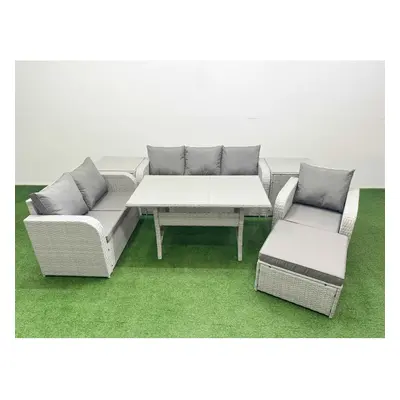 Fimous Patio PE Wicker Seater Outdoor Rattan Furniture Sofa Sets with Reclining Chair Loveseat S