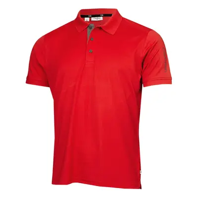 (S, Red) Calvin Klein Mens Club Golf Lightweight Breathable Wicking Polo Shirt