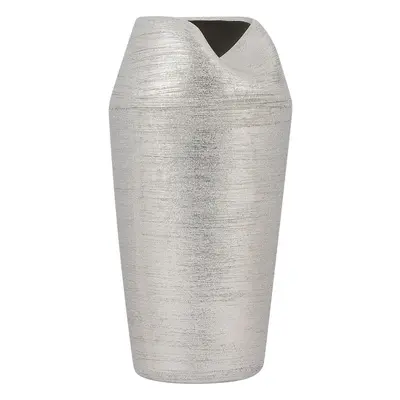 Decorative Vase APAMEA Stoneware cm Silver