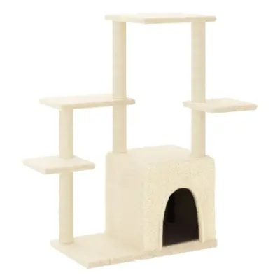 (cream) vidaXL Cat Tree with Sisal Scratching Posts Cat Scratching Tower Cat Climber