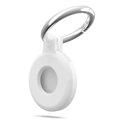 (White) Airtags Liquid Silicone Protective Sleeve Locator Tracker Anti-lost Keychain