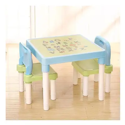 (BLUE TABLE SET) Kids ABC Alphabet Table and Chair Set Childrens UK