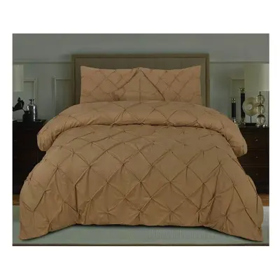 (Latte-Beige, Super King) Luxury Quilt Diamond Pintuck Duvet Cover Set