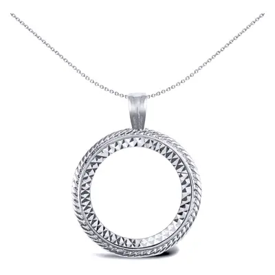 Jewelco London Solid Sterling Silver Rope Edge Frame Full Sovereign Coin Mount Pendant - ASP001-