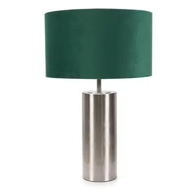 ValueLights Lexy Green Velvet Shade & Chrome Dimmer Touch Table Lamp