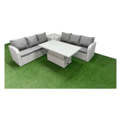 Fimous Outdoor Garden Furniture Sets Seater Wicker Rattan Furniture Sofa Sets with Side Table Li