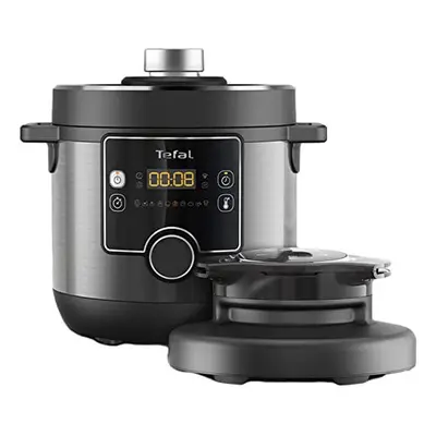 Tefal Turbo Cuisine & Fry, 7.6L Electric Pressure Cooker with Air Fryer lid, programmes inc Fry,