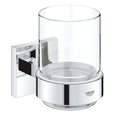 41097000 Quickfix Crystal Glass with Holder, Chrome