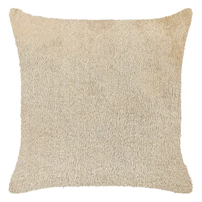 Faux Fur Cushion x cm Beige PILEA