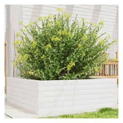 vidaXL Garden Planter Outdoor Flower Pot Planter Pot White Solid Wood Pine