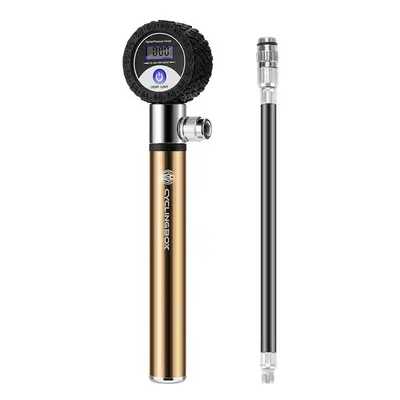 (Gold) 120PSI Bike Pump Modes Tire Pressure LCD Display Inflator Bicycle Ball Air Pump Outdoor C