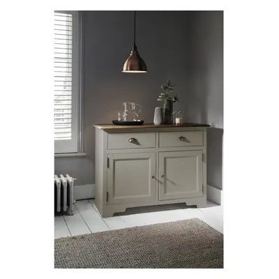 Canterbury Cupboard Drawer Cabinet Finished in Grey and Pine