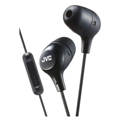 JVC(R) HAFX38MB Marshmallow Inner-Ear Headphones with Microphone (Black)