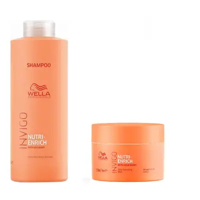 Wella INVIGO Nutri-Enrich Deep Nourishing Shampoo 1000ml and Mask 150ml