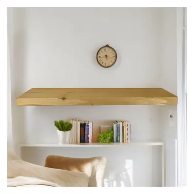 (Light Oak, 100cm) Wooden Antique Style Floating Shelf Handmade Vintage Rustic 9" 220mm