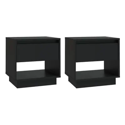 (black, 2) vidaXL 1/2x Bedside Cabinet Chipboard Bedroom Bedside Side Table Multi Colours