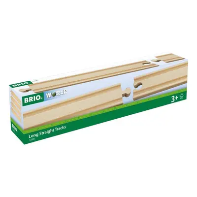 BRIO World Piece Long Straight Wooden Train Tracks Expandable Compatible Railway Set Engineered 