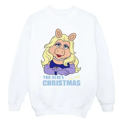 (XXL, White) Disney Mens Muppets Miss Piggy Queen of Holidays Sweatshirt