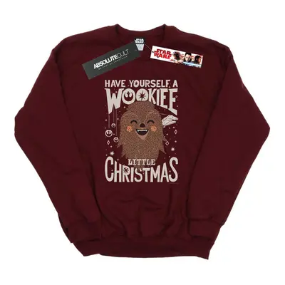 (L, Burgundy) Star Wars Mens Wookiee Little Christmas Sweatshirt