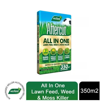 Aftercut All In One Lawn Feed, Weed & Moss Killer Large Box 350sqm Bag