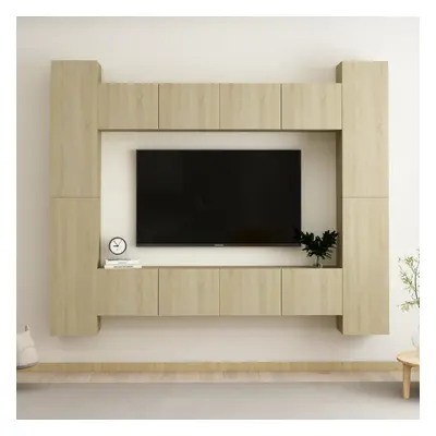 vidaXL Piece TV Cabinet Set Sonoma Oak Engineered Wood