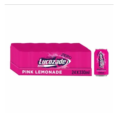 (Lucozade Zero Pink Lemonade x 330ml Cans) Wholesale Drinks, Bulk Cases of Soft Drinks, Monster,