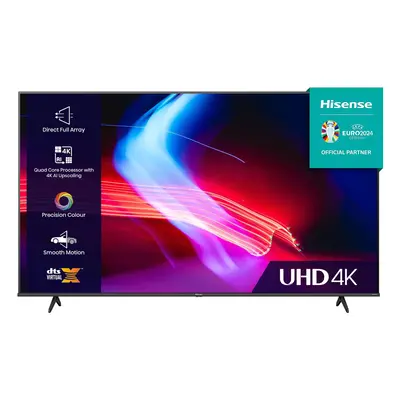 Hisense Inch VIDAA Smart TV 43A6KTUK - Dolby Vision, Pixel Tuning, Voice Remote, Share to TV, an