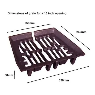 (16 Inch) Baxi Burnall Fire Grate Coal Log Burner Cast Iron