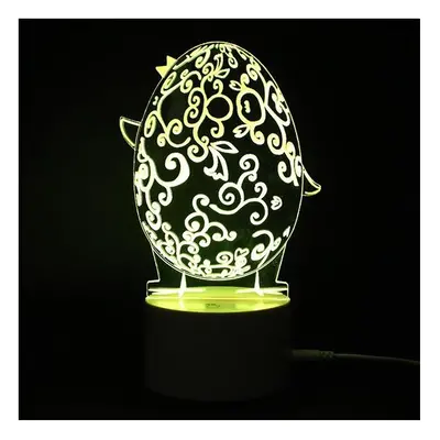 (001(Egg)) 3D Illusion Easter Egg Rabbit LED Night Light USB Colorful Table Desk Lamp Holiday De