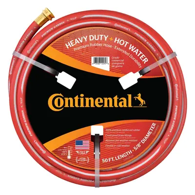 Continental Premium Garden Red Heavy Duty Hot Water Garden Hose 58in Inside Diameter x 50ft Leng