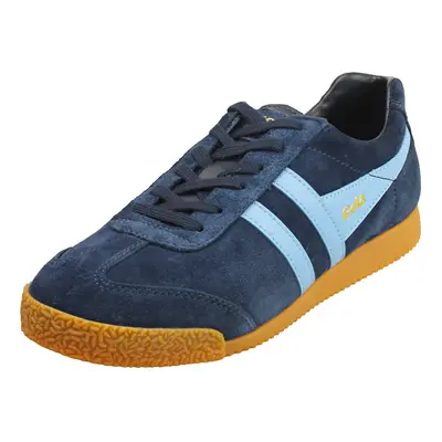 (7) Gola Harrier Womens Classic Trainers in Navy Blue