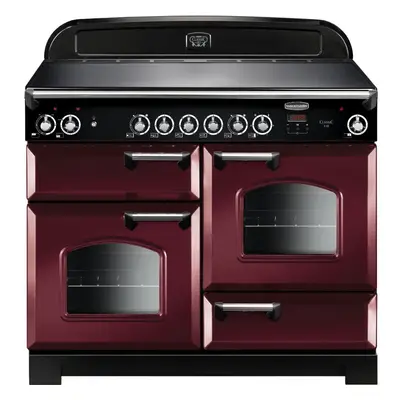 Rangemaster CLA110ECCY/C Classic Cranberry with Chrome Frame 110cm Ceramic Range Cooker - Red - 