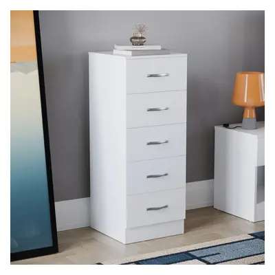 (White) Riano Drawer Narrow Chest Bedroom Office Storage