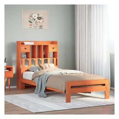 vidaXL Bookcase Bed without Mattress Bed Wax Brown Single Solid Wood Pine