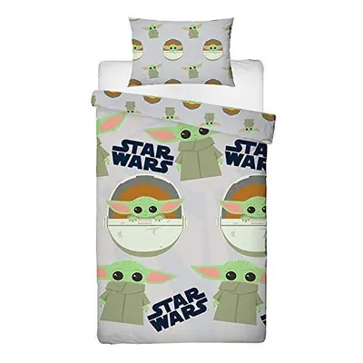 Baby Yoda Single Cover | Star Wars Mandalorian Child Yoda Duvet | Officially Licensed Grey Micro