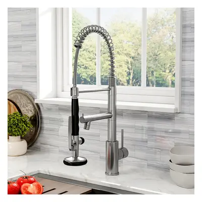 Swivel Kitchen Mixer Tap Faucet with Pull Down Sprayer and Pot Filler