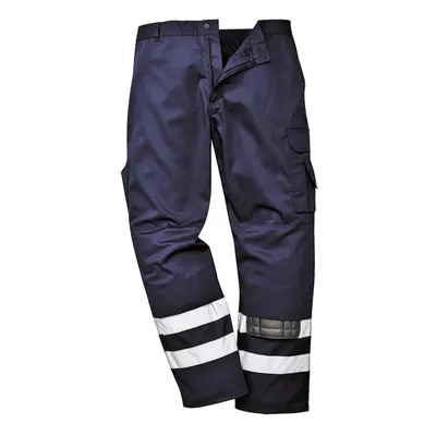 (L, Navy) Portwest Mens Iona Combat Safety Trousers