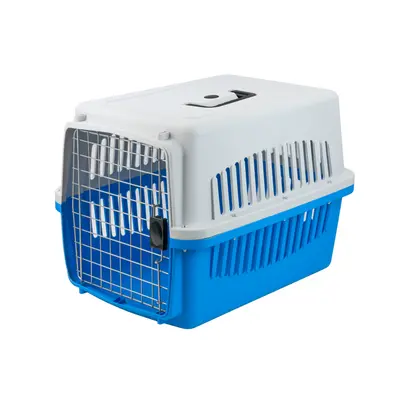 (Large Blue) KCT Portable Plastic Pet Carrier Cat Dog Puppy Cages Crates Transport Box