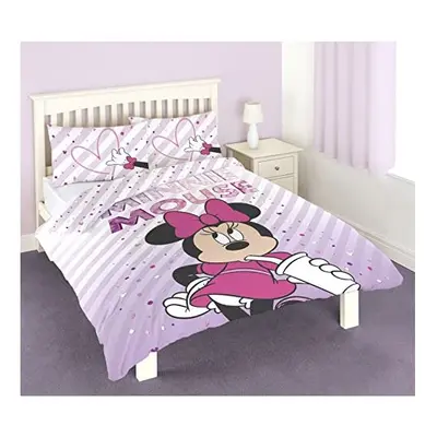 Disney Minnie Mouse Official Double Duvet Cover Set, Pink