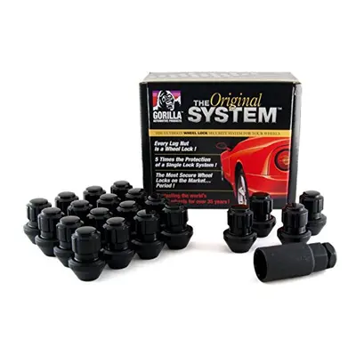 Gorilla Automotive 96643BDX Black Factory Style Wheel Lock System (14mm x 1.50 Thread Size, 20-P