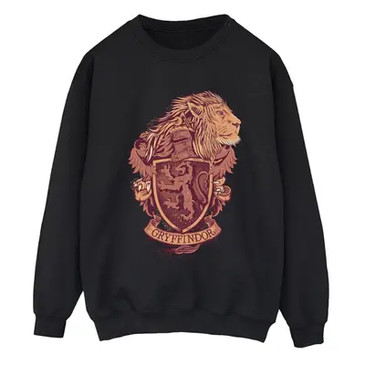 (L, Black) Harry Potter Womens/Ladies Gryffindor Sketch Crest Sweatshirt