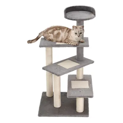 PawHut Cat Tree Activity Center Kitten Climbing Tower Scratching Post Plush